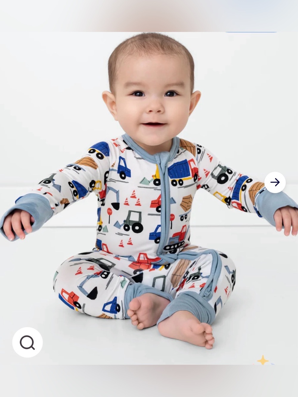 Little Sleepies Construction crew One-Piece Zippy bamboo Pajamas 12-18m